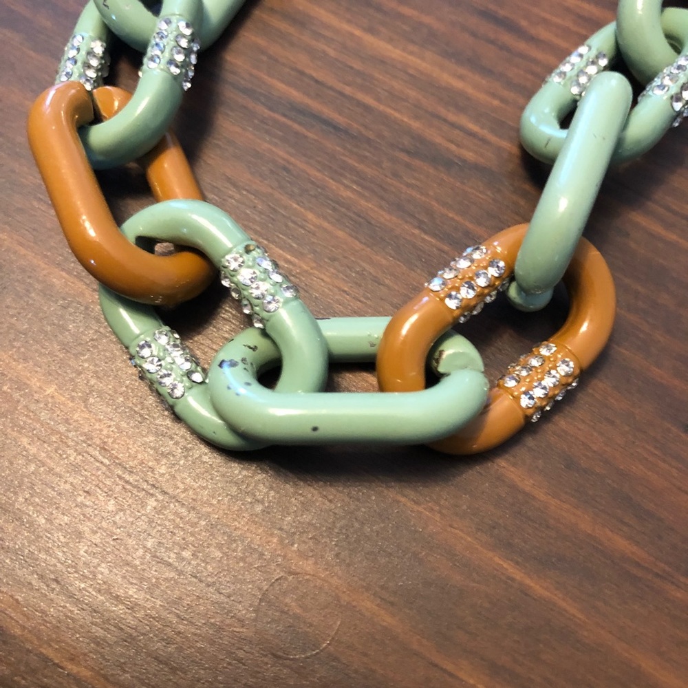 J. Crew Chain Link Rhinestone Statement Necklace - Picture 5 of 6